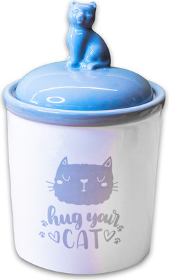 Емкость для хранения корма Mr. Kranch Hug your cat / MKR019118 (белый/серый)