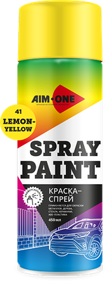 Краска автомобильная AIM-ONE SP-LY41 (450мл, лимонный/желтый)