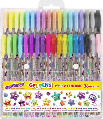 Набор гелевых ручек Юнландия 144451 (36цв)