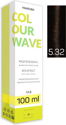 Крем-краска для волос Malecula Colour Wave тон 5.32 (100мл, светлый бежевый коричневый)