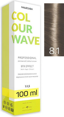 Крем-краска для волос Malecula Colour Wave тон 8.1 (100мл, пепельный светлый блонд)