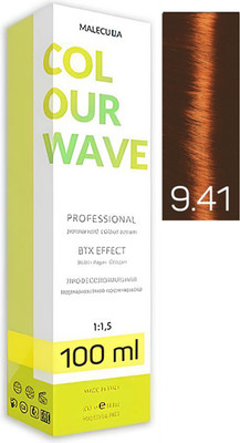 Крем-краска для волос Malecula Colour Wave тон 9.41 (100мл, очень светлый блонд холодный медный)