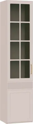 Шкаф с витриной Mobi Ричфорд 16.396 (кашемир 5981 BS/моно керамика D166-2 ПВХ)