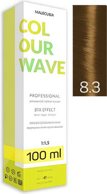 Крем-краска для волос Malecula Colour Wave тон 8.3 (100мл, светло-золотой блондин)