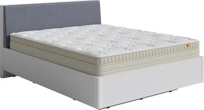 Двуспальная кровать Proson Voyage 160x200 (белый жемчуг/Diva маренго 325)