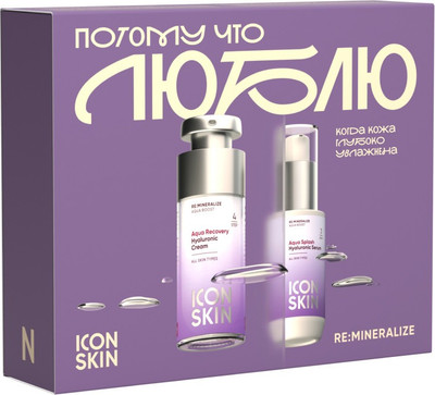 Набор косметики для лица Icon Skin Увлажняющая сыворотка Aqua Splash+Увлажняющий крем Aqua Recovery (30мл+30мл)