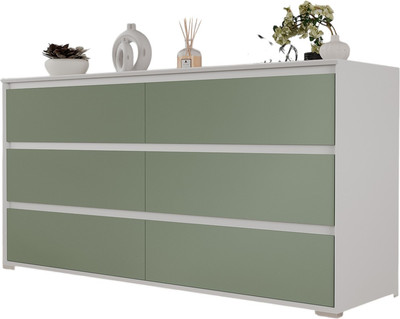 Комод Рэйгрупп Aleksa РГ-06-ВZ ARG-6-ВZ  (белый премиум/зеленый самшит)