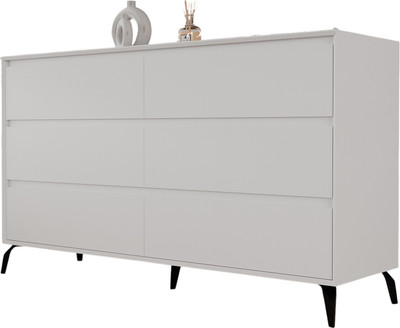 Комод Рэйгрупп Aleksa РГ-06-ВВС ARG-6-ВВС (белый премиум/белый премиум/черный)