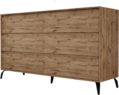 Комод Рэйгрупп Aleksa РГ-06-WWС ARG-6-WWС (дуб веллингтон/дуб веллингтон/черный)