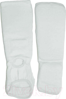 Защита голень-стопа для единоборств ZEZ Sport 0401-S (белый)