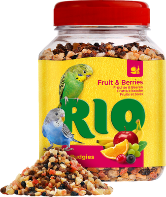 Лакомство для птиц Mealberry RIO Фруктово-ягодная смесь для волнистых попугайчиков (180г)