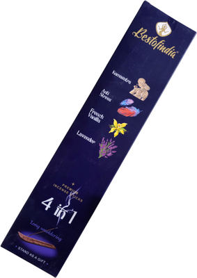 Благовония Bestofindia 4 в 1 Камасутра, анти-стресс, французская ваниль, лаванда