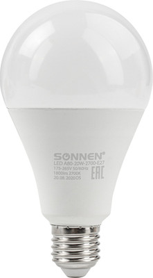 Лампа Sonnen 20(150)Вт Е27 A80-20W-2700-E27 / 454921 (теплый белый)