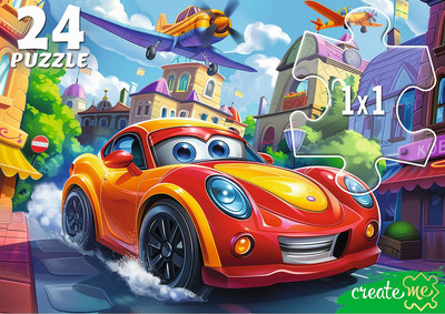 Пазл РЫЖИЙ КОТ Веселая машинка и самолёты / УК24-0208 (24эл)