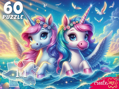 Пазл РЫЖИЙ КОТ Волшебные единороги / УК60-0222 (60эл)