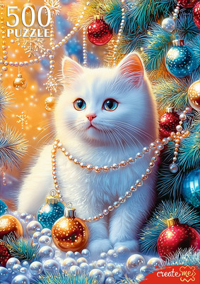 Пазл РЫЖИЙ КОТ Украшение Нового Года / П500-7629 (500эл)