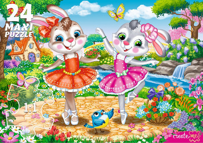 Пазл РЫЖИЙ КОТ Зайчики / П24-7733 (24эл)