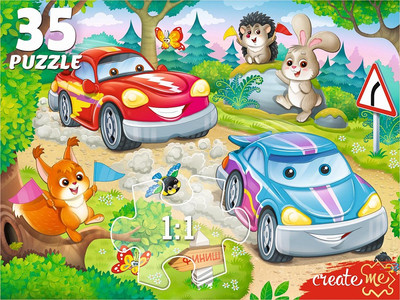 Пазл РЫЖИЙ КОТ Крутой Вираж 2 / П35-0109 (35эл)