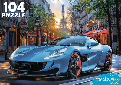 Пазл РЫЖИЙ КОТ Шикарный автомобиль в Париже / УК104-0203 (104эл)