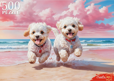 Пазл РЫЖИЙ КОТ Веселые щенки / Ф500-1735 (500эл)