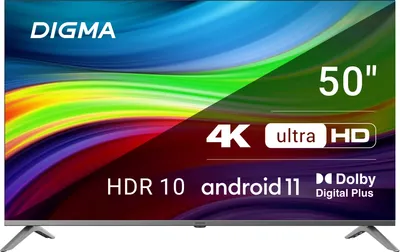 Телевизор Digma 50" DM-LED50UBB41 (темно-серебристый/серебристый)