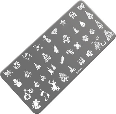 Пластина для стемпинга Queen Fair Металлическая Праздничное ассорти / 4301092 (12x6см)