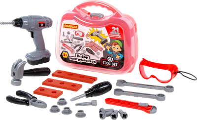 Набор инструментов игрушечный Полесье №74 + шуруповёрт / 08009 (21эл)