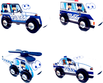 Набор игрушечной техники Hape Jadore Полицейское отделение Службы Спасения / 833489_HPJ