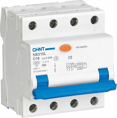 Дифференциальный автомат Chint NB310L 3P+N 40A 30mAA C 6kA R / 660017