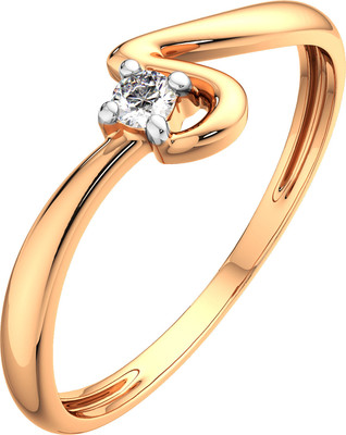 Кольцо помолвочное из розового золота ZORKA 2101026.14K.R.ZZ (р.16.5, с фианитом)