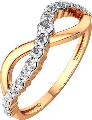 Кольцо из розового золота ZORKA 2101659.14K.R.ZZ (р.17, с фианитами)