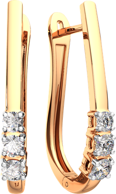 Серьги из розового золота ZORKA 3101140.14K.R.ZZ (с фианитами)