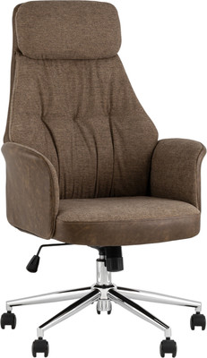 Кресло офисное TopChairs Neoma (коричневая экокожа/ткань)