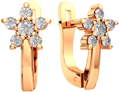Серьги из розового золота ZORKA 3101616.14K.R (с фианитами)