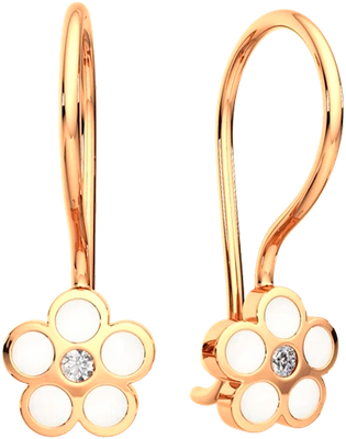 Серьги из розового золота ZORKA 310422А (с фианитами)
