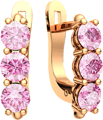 Серьги из розового золота ZORKA 310372/р (с фианитами)