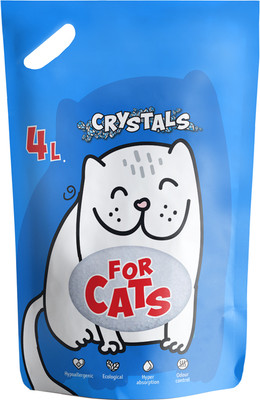 Наполнитель для туалета For Cats Силикагелевый / TUZ021 (4л/1.55кг)