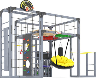 Игровой комплекс Савушка Куб–2 с подушками / С-КУБ-02-С-ПДШ (серый)