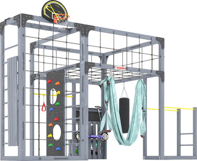 Игровой комплекс Савушка Куб–2 с гамаком для йоги / С-КУБ-02-С-ГМК (серый)