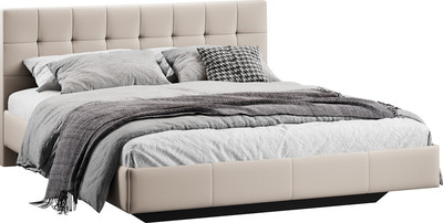 Двуспальная кровать ТриЯ Эмма Тип 1 180x200 (велюр Confetti Cream)