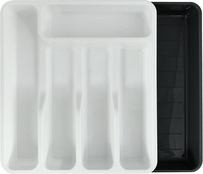 Органайзер для столовых приборов Мультидом 33х29.5х5.3см NEW / 740 618 (белый/серый)