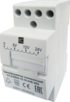 Трансформатор понижающий КС ТП-230В/8-12-24В 8ВА / 82719