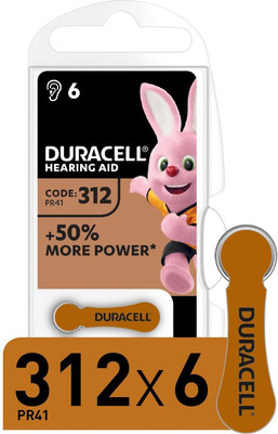 Комплект батареек Duracell Activair 312 PR41 (6шт)