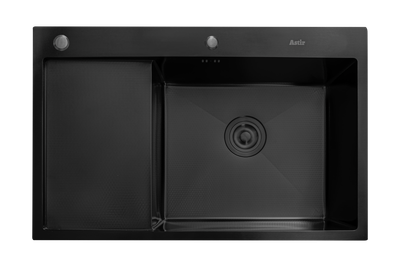 Мойка кухонная Astir Decor PVD Black C78x51BR (с сифоном, дозатором и коландером)