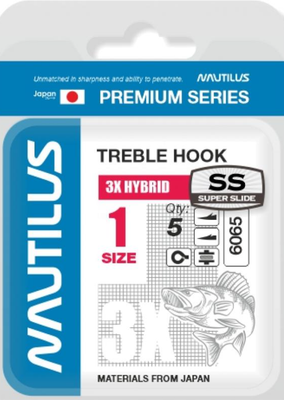 Набор крючков рыболовных NAUTILUS 3X Hybrid Premium Series 6065SS №1 / 05-00310297 (5шт)