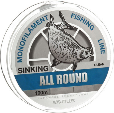 Леска монофильная NAUTILUS All round 0.24мм 8.5кг 100м.clean / 06-42302532