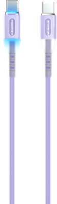 Кабель Atomic Ledit USB-C-USB-C PD 60W LED / 30.371 (1.2м, фиолетовый)