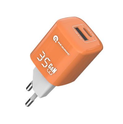 Адаптер питания сетевой Atomic Crystal G351 GAN 35W USB A+C / 10.196 (оранжевый)