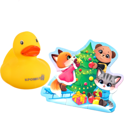 Набор игрушек для ванной Крошка Я Макси-пазлы с резиновой уточкой / 10871106
