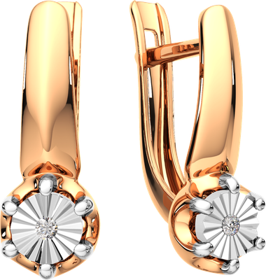 Серьги из комбинированного золота ZORKA 3D00226.14K.B (с бриллиантами)
